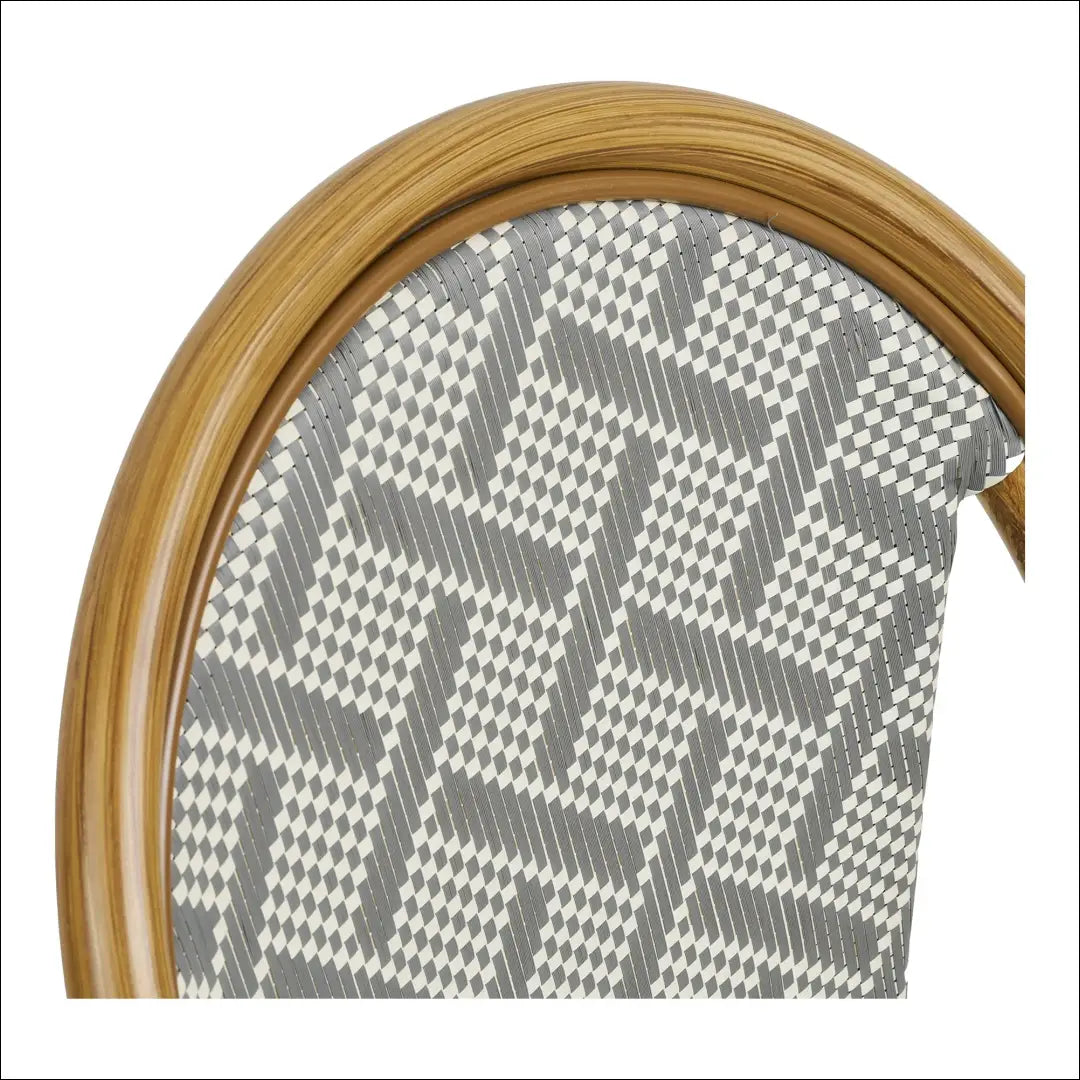 Valgomojo kėdė aliuminis/tekstilenas pilka bambuko imitacijos rėmas RD1061 - €92 Save 15% Balta / pilka, Dining chairs,