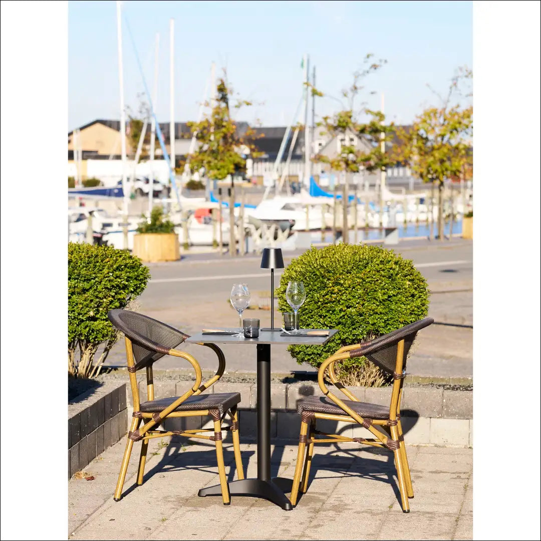 Valgomojo kėdė aliuminis tekstilenas tamsiai ruda bambuko imitacijos rėmas RD1060 - €97 Save 15% Dining chairs, nordic,