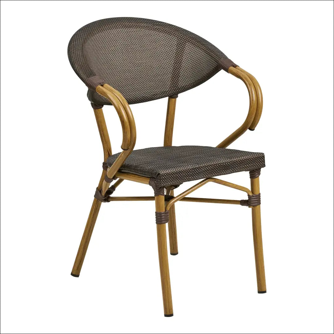 Valgomojo kėdė aliuminis tekstilenas tamsiai ruda bambuko imitacijos rėmas RD1060 - €97 Save 15% Dining chairs, nordic,
