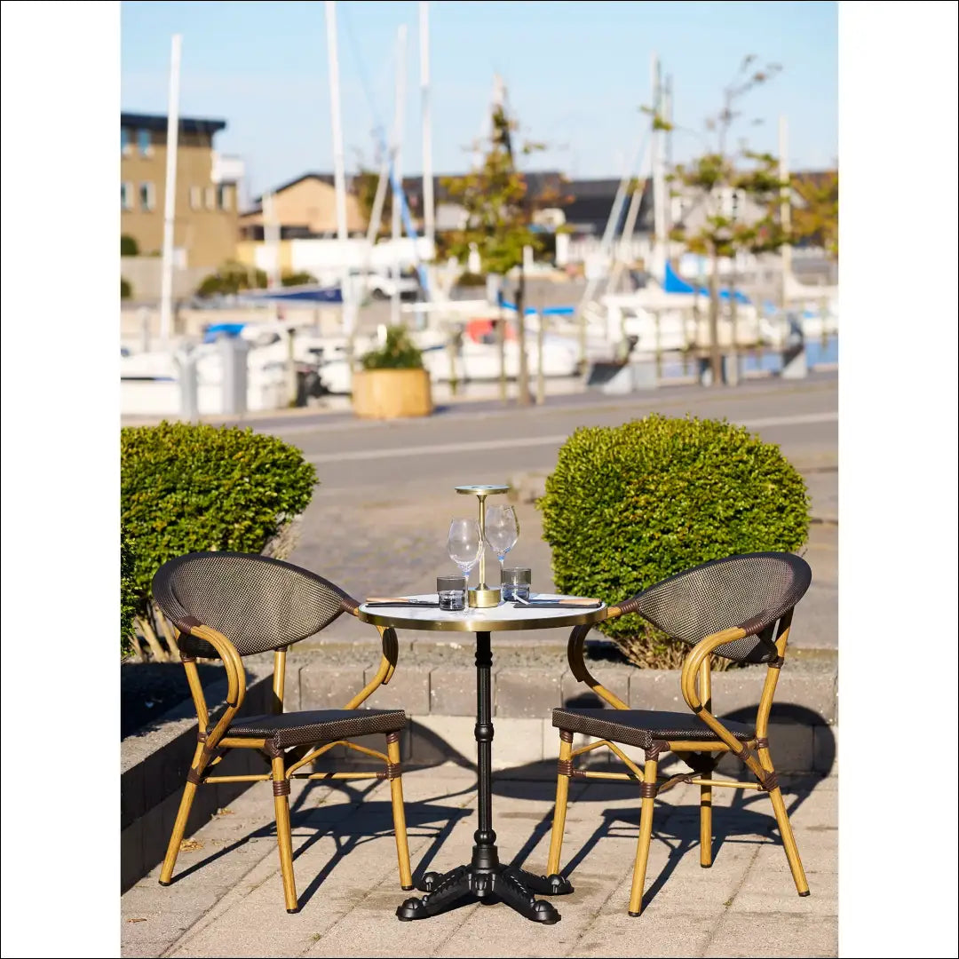 Valgomojo kėdė aliuminis tekstilenas tamsiai ruda bambuko imitacijos rėmas RD1060 - €97 Save 15% Dining chairs, nordic,