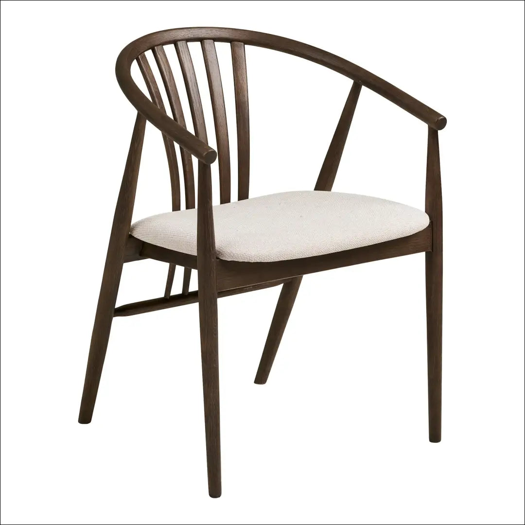 Valgomojo kėdė ąžuolo medienos masyvas su audiniu dūminės/smėlio spalvos RD082 - €257 Save 15% Dining chairs, Dūminė,