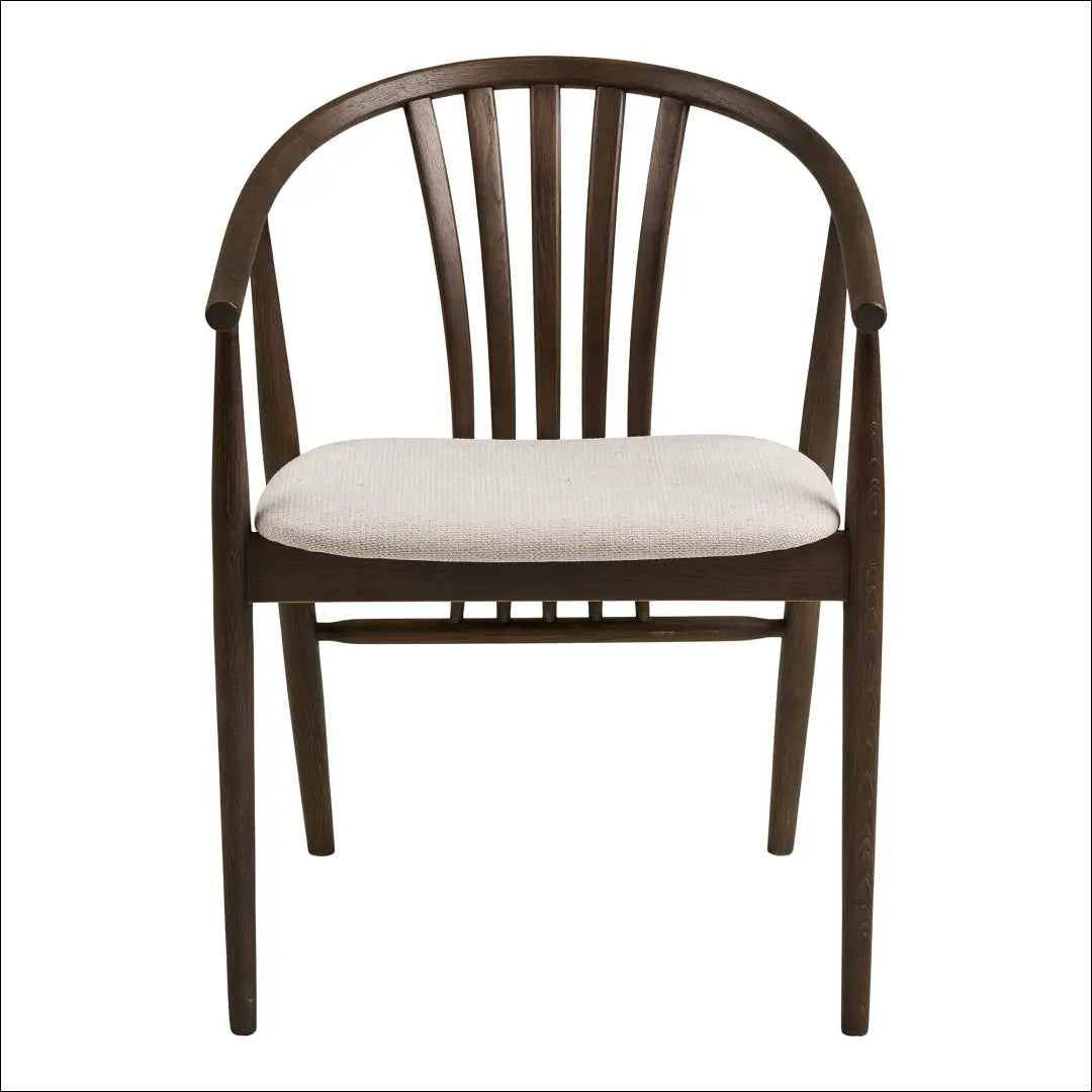 Valgomojo kėdė ąžuolo medienos masyvas su audiniu dūminės/smėlio spalvos RD082 - €257 Save 15% Dining chairs, Dūminė,
