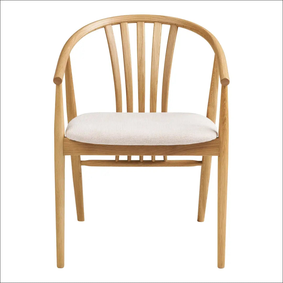 Valgomojo kėdė ąžuolo medienos masyvas su audiniu natūralios/smėlio spalvos RD081 - €257 Save 15% Dining chairs,