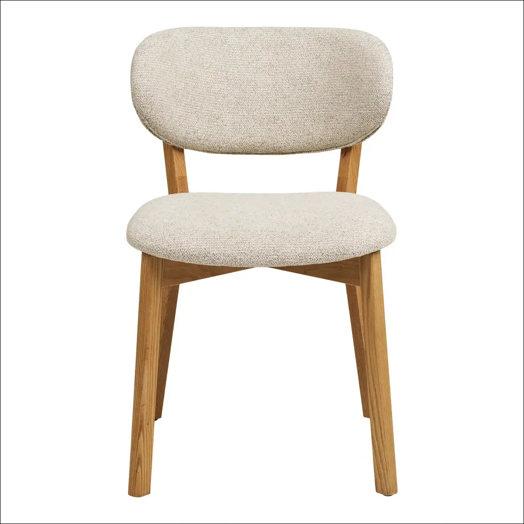 Valgomojo kėdė ąžuolo medienos masyvas su audiniu smėlio spalvos RD095 - €227 Save 15% Dining chairs, Natūrali