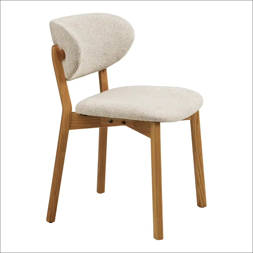 Valgomojo kėdė ąžuolo medienos masyvas su audiniu smėlio spalvos RD095 - €227 Save 15% Dining chairs, Natūrali