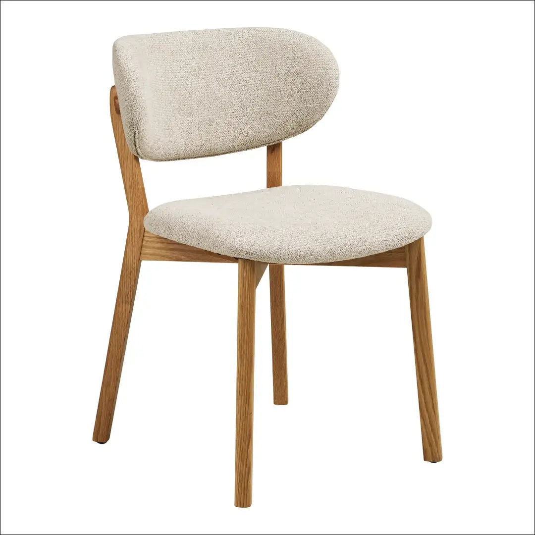 Valgomojo kėdė ąžuolo medienos masyvas su audiniu smėlio spalvos RD095 - €227 Save 15% Dining chairs, Natūrali