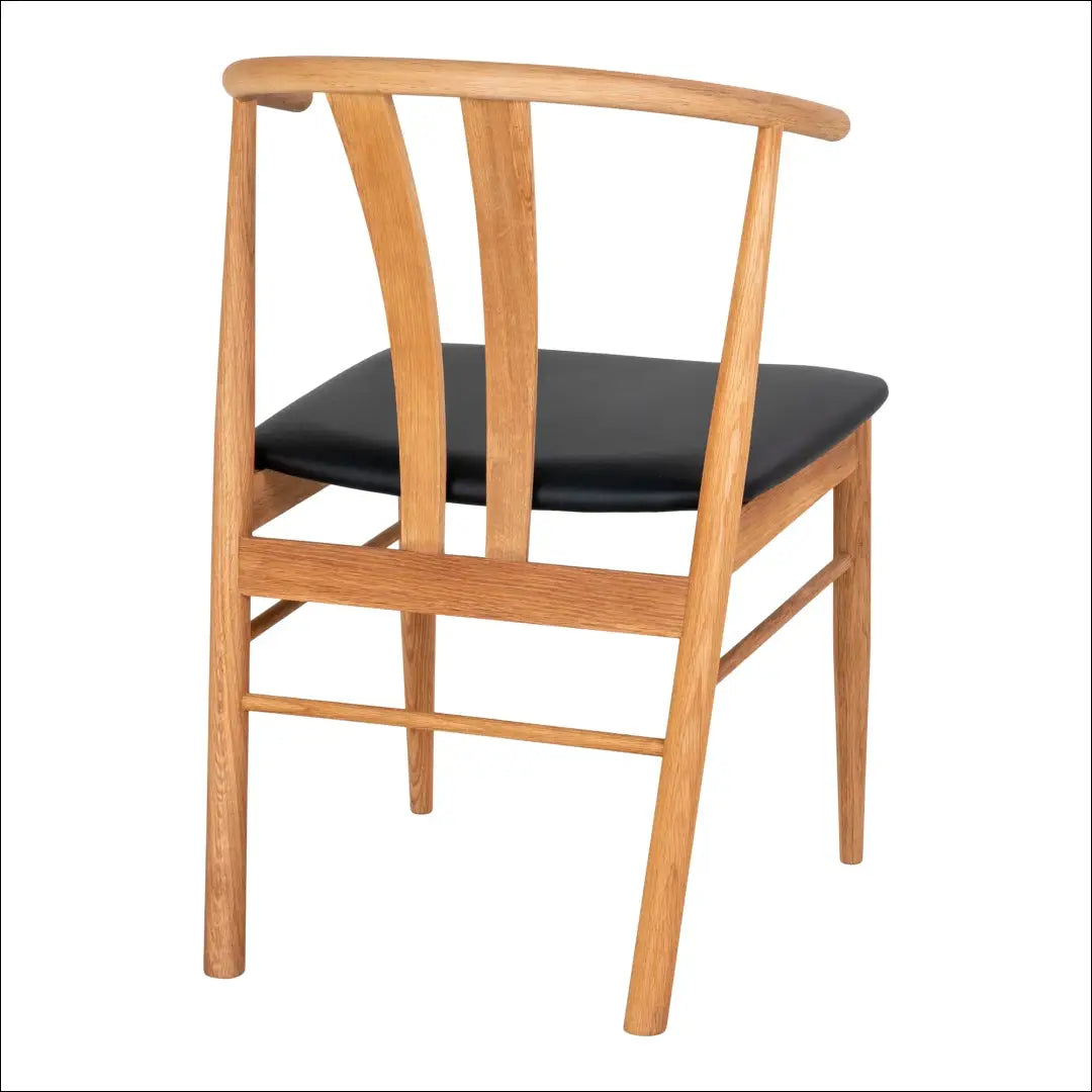 Valgomojo kėdė ąžuolo medienos masyvas su PU sėdyne natūrali/juoda RD138 - €220 Save 15% Dining chairs, Natūrali