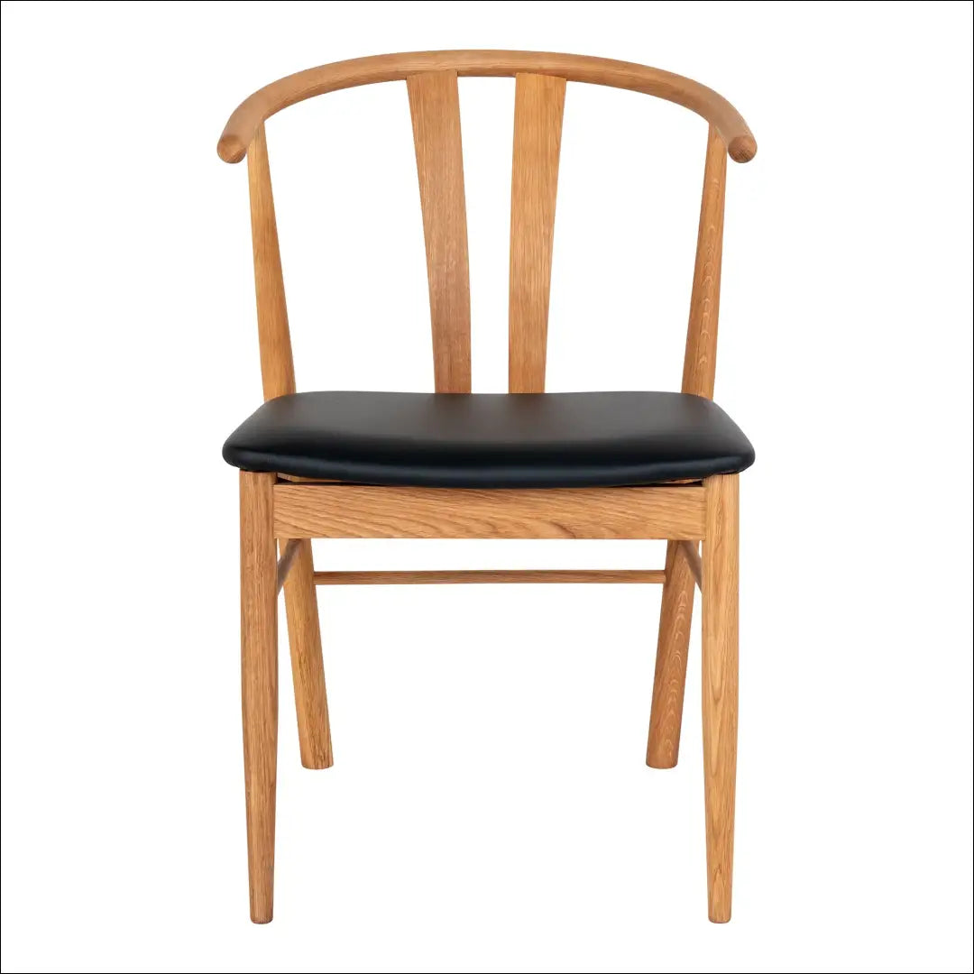 Valgomojo kėdė ąžuolo medienos masyvas su PU sėdyne natūrali/juoda RD138 - €220 Save 15% Dining chairs, Natūrali