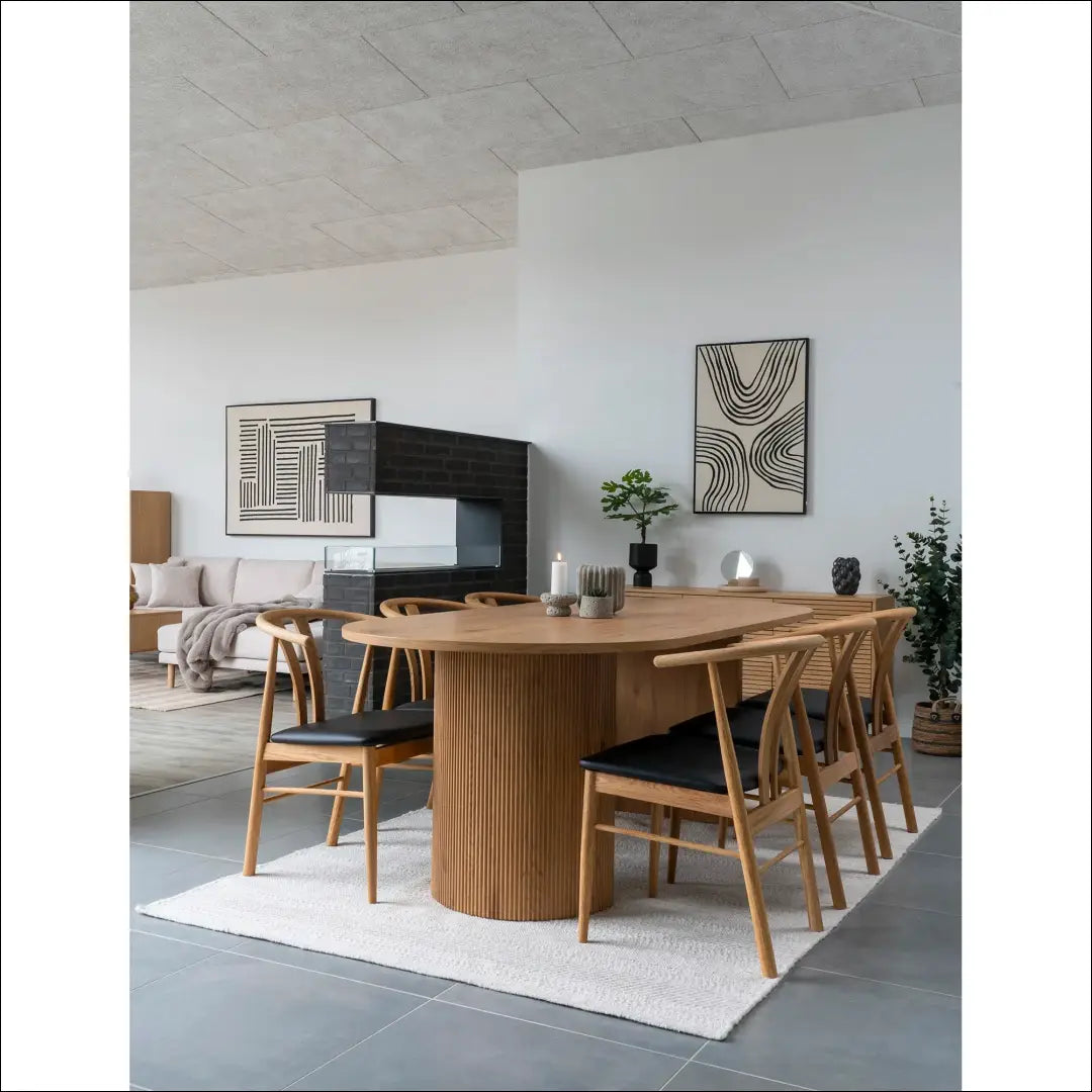 Valgomojo kėdė ąžuolo medienos masyvas su PU sėdyne natūrali/juoda RD138 - €220 Save 15% Dining chairs, Natūrali