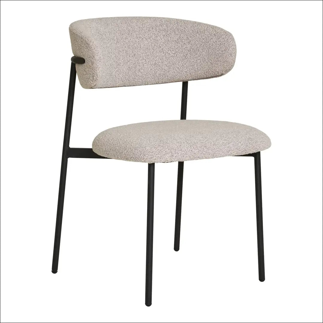 Valgomojo kėdė bouclé smėlio juodos kojos RD063 - €136 Save 15% 100-200, Dining chairs, nordic, Smėlio, uzsakomi €100