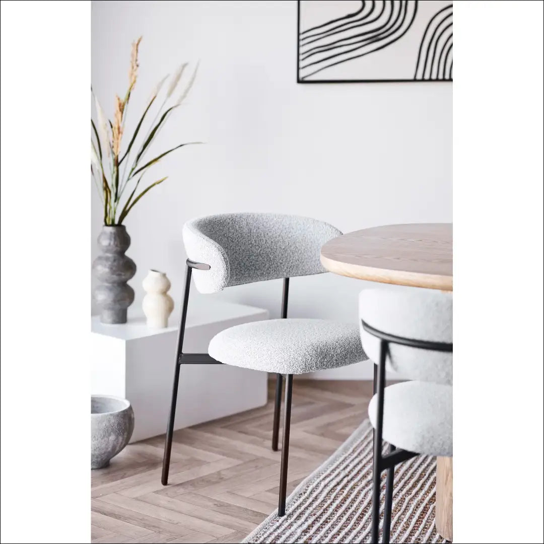 Valgomojo kėdė bouclé smėlio juodos kojos RD063 - €136 Save 15% 100-200, Dining chairs, nordic, Smėlio, uzsakomi €100