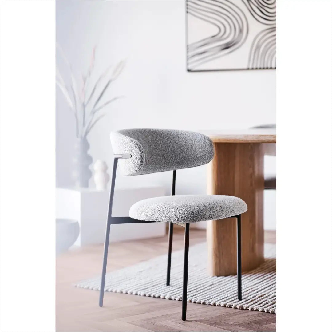 Valgomojo kėdė bouclé smėlio juodos kojos RD063 - €136 Save 15% 100-200, Dining chairs, nordic, Smėlio, uzsakomi €100