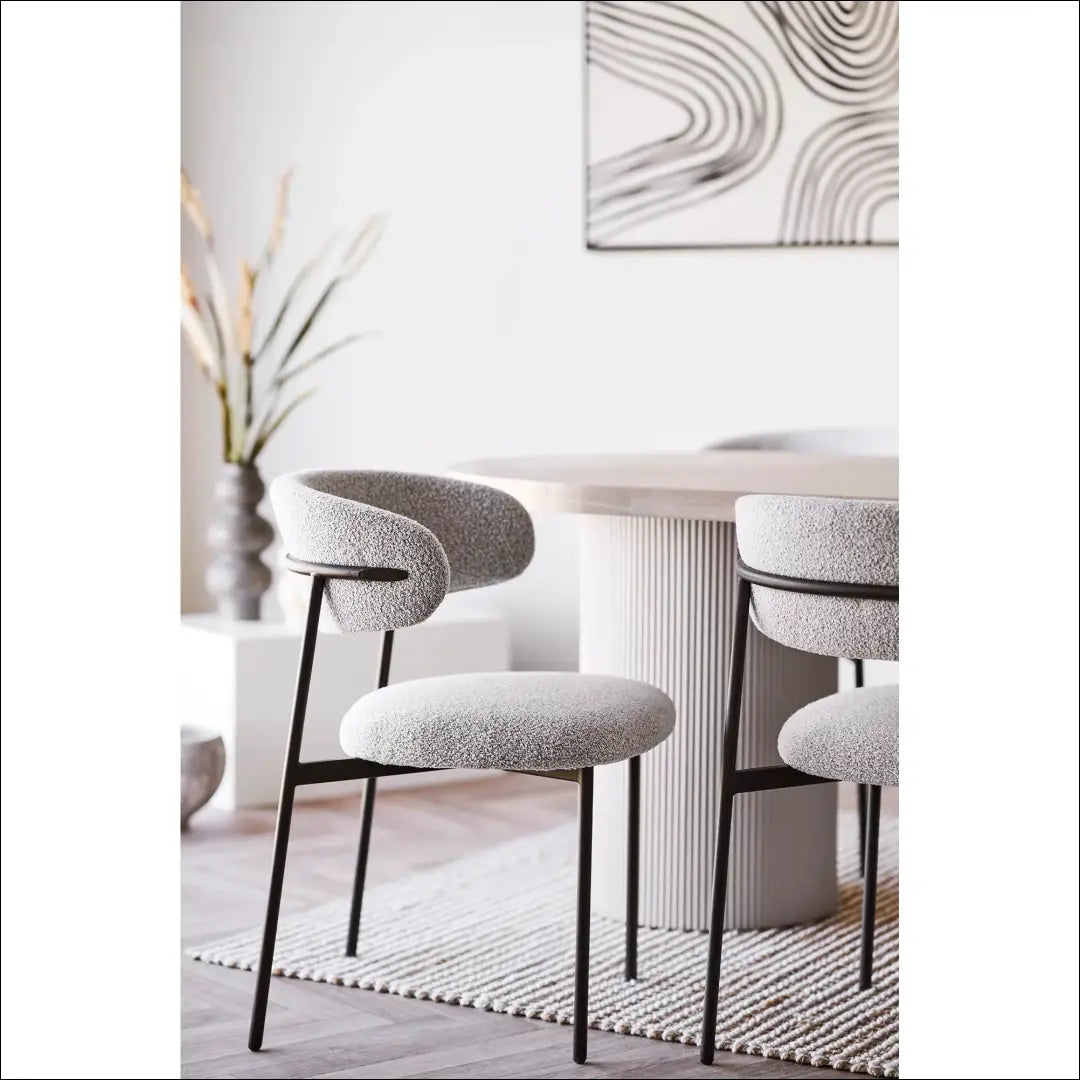 Valgomojo kėdė bouclé smėlio juodos kojos RD063 - €136 Save 15% 100-200, Dining chairs, nordic, Smėlio, uzsakomi €100