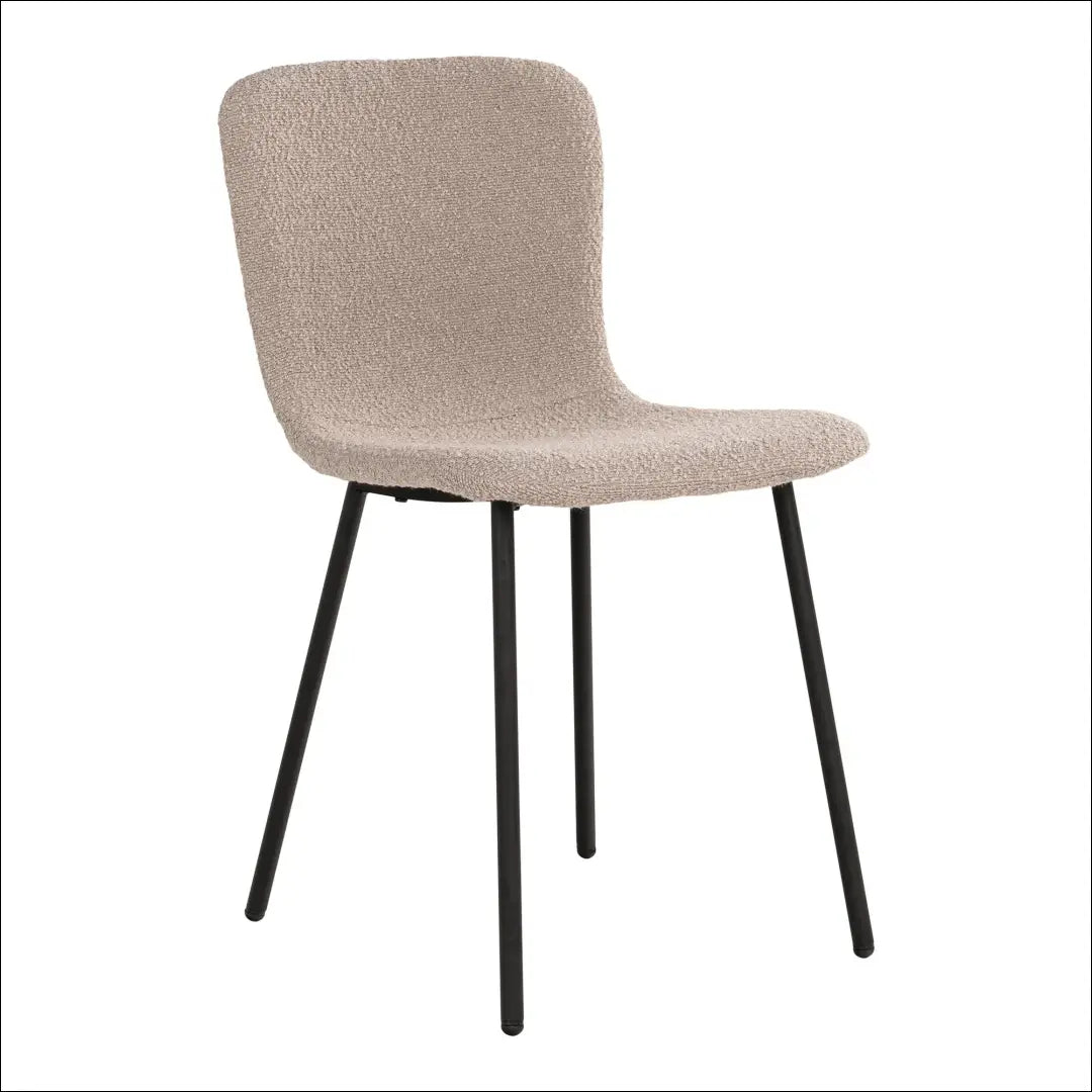 Valgomojo kėdė bouclé smėlio spalvos juodos kojos RD004 - €63 Save 15% 50-100, Bežinė, Dining chairs, nordic, uzsakomi