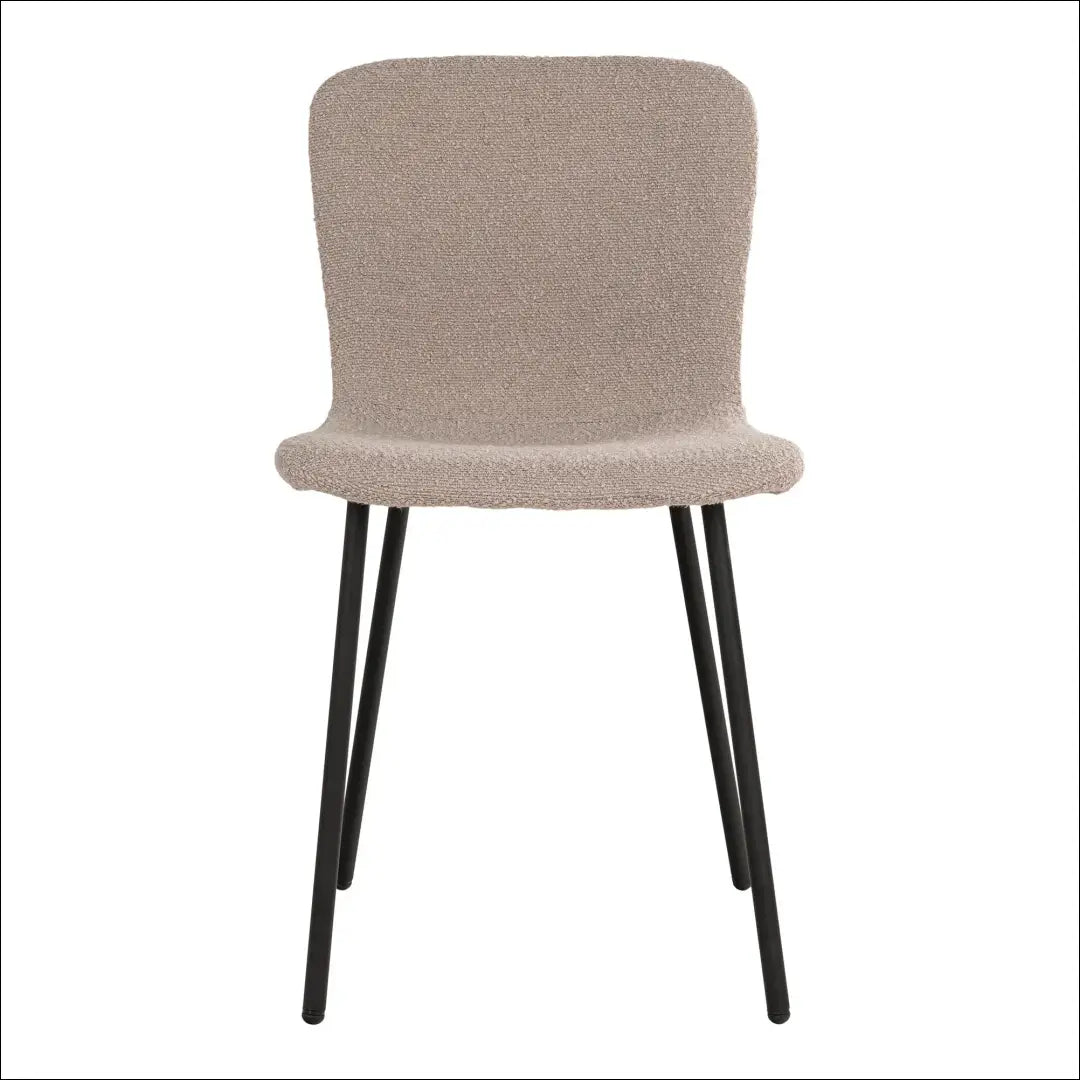 Valgomojo kėdė bouclé smėlio spalvos juodos kojos RD004 - €63 Save 15% 50-100, Bežinė, Dining chairs, nordic, uzsakomi