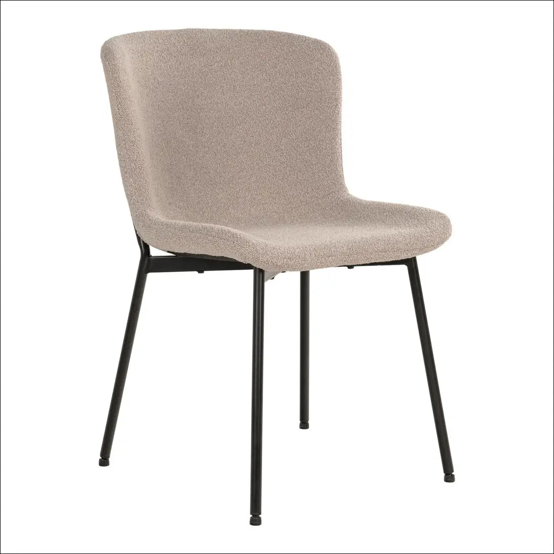 Valgomojo kėdė bouclé smėlio spalvos juodos kojos RD010 - €97 Save 15% 50-100, Bežinė, Dining chairs, nordic, uzsakomi