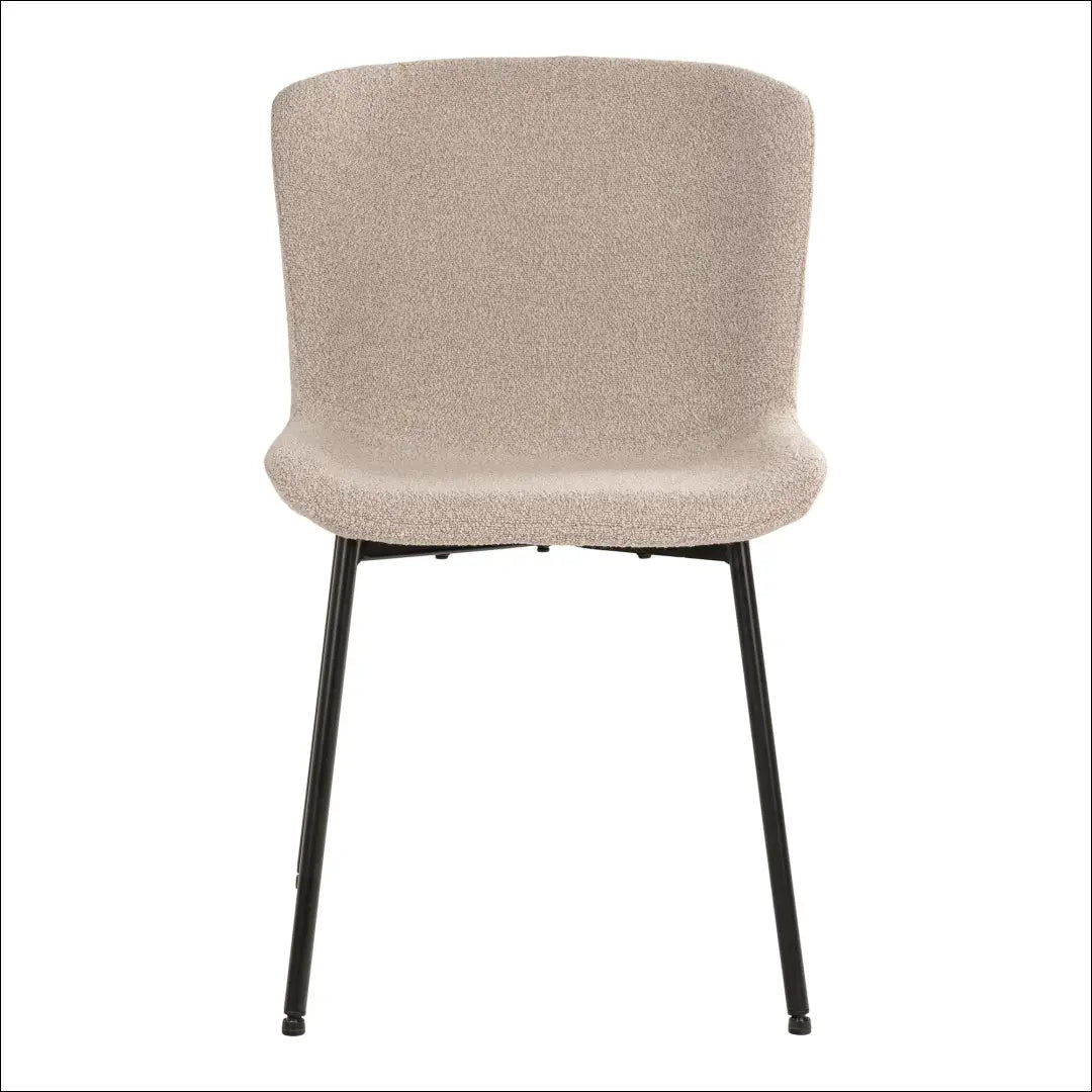 Valgomojo kėdė bouclé smėlio spalvos juodos kojos RD010 - €97 Save 15% 50-100, Bežinė, Dining chairs, nordic, uzsakomi