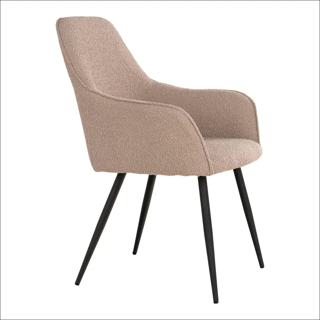 Valgomojo kėdė bouclé smėlio spalvos juodos kojos RD019 - €92 Save 15% 50-100, __label:Pristatymas 5-14 d.d., Bežinė,