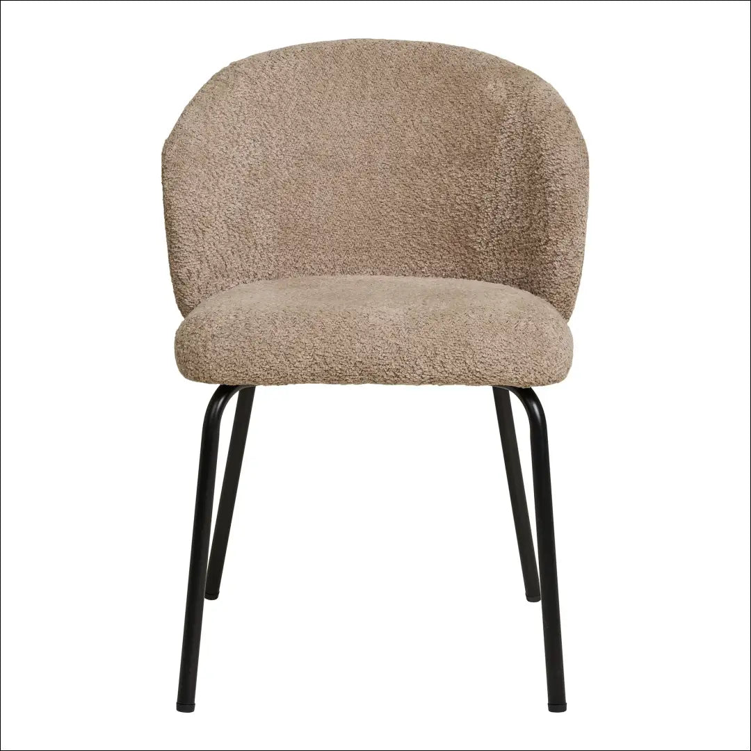 Valgomojo kėdė bouclé smėlio spalvos juodos kojos RD062 - €126 Save 15% 100-200, Bežinė, Dining chairs, nordic,