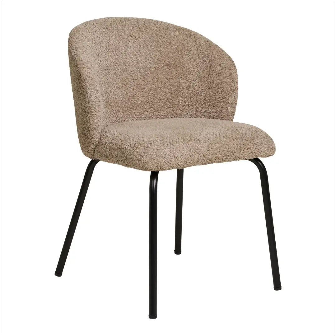 Valgomojo kėdė bouclé smėlio spalvos juodos kojos RD062 - €126 Save 15% 100-200, Bežinė, Dining chairs, nordic,