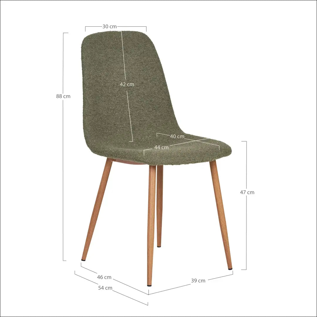 Valgomojo kėdė bouclé tamsiai žalia medinės kojos RD008 - €70 Save 15% 50-100, Dining chairs, nordic, Tamsiai žalia,