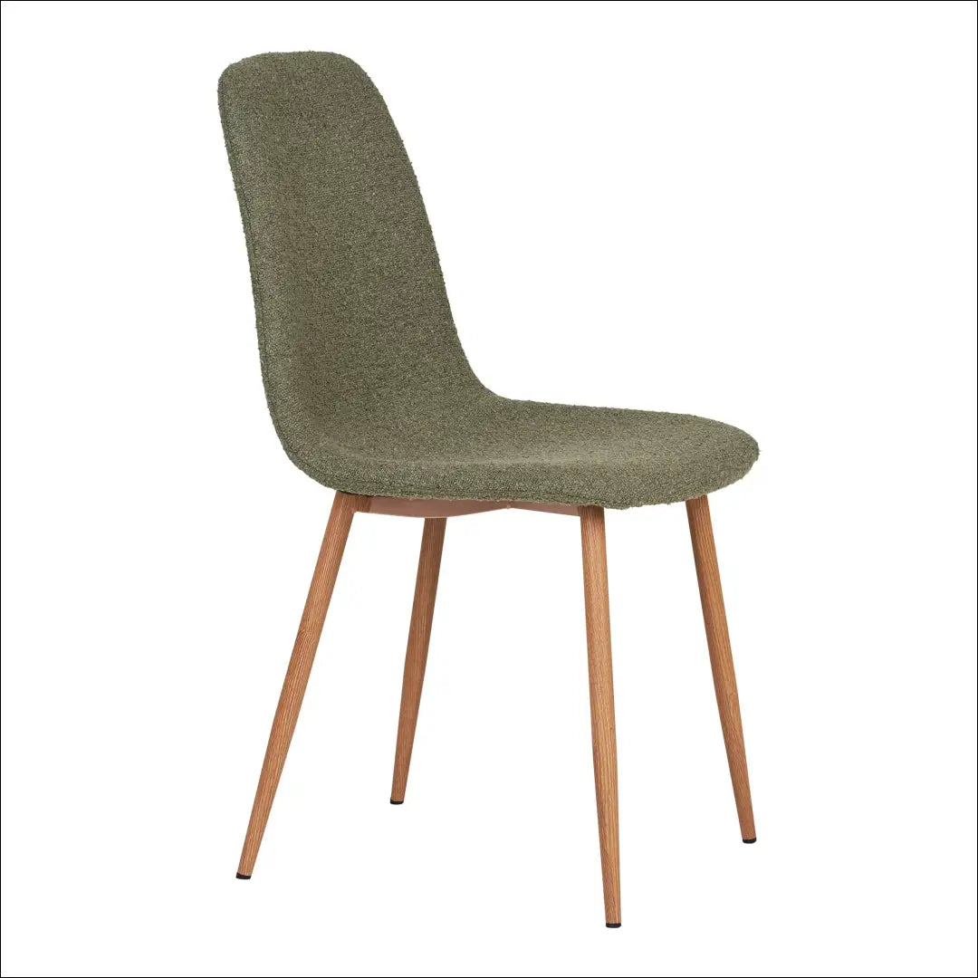 Valgomojo kėdė bouclé tamsiai žalia medinės kojos RD008 - €70 Save 15% 50-100, Dining chairs, nordic, Tamsiai žalia,