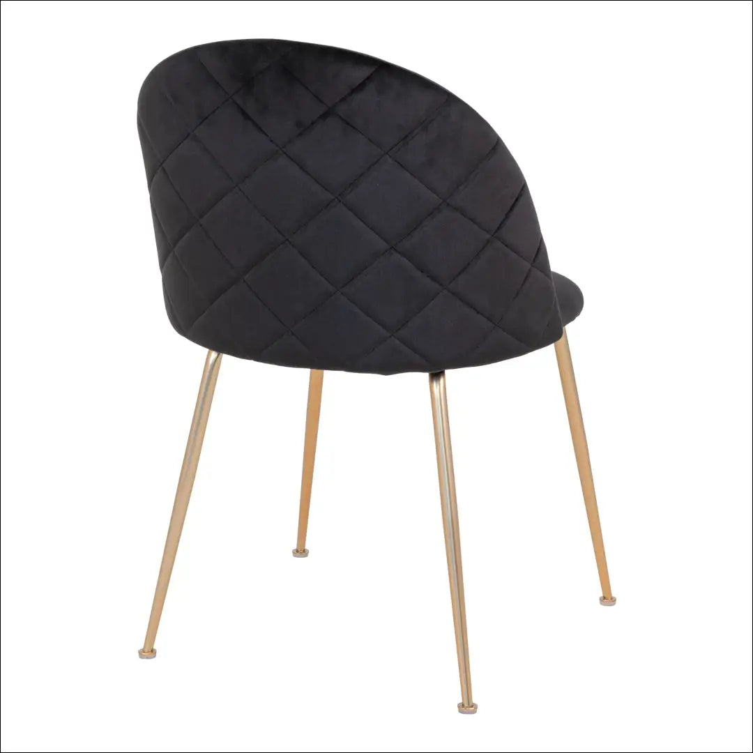 Valgomojo kėdė iš aksomo juoda su žalvario imitacijos kojelėmis RD037 - €65 Save 15% 50-100, __label:Pristatymas 5-14