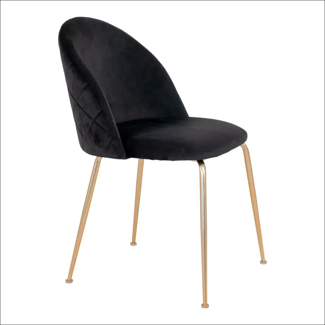 Valgomojo kėdė iš aksomo juoda su žalvario imitacijos kojelėmis RD037 - €65 Save 15% 50-100, __label:Pristatymas 5-14