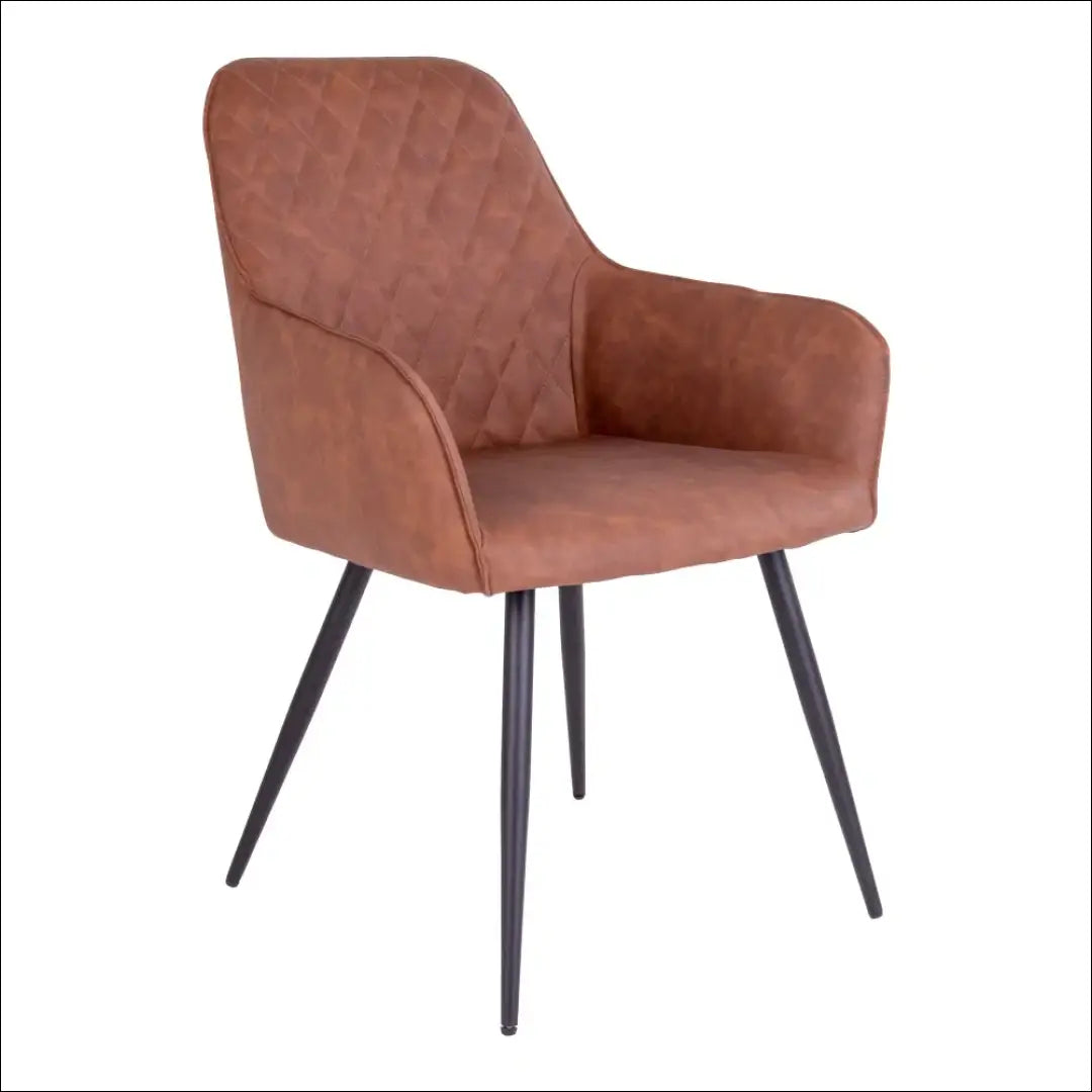 Valgomojo kėdė iš PU vintažinės rudos spalvos su juodomis kojelėmis RD014 - €116 Save 15% 100-200, Dining chairs,