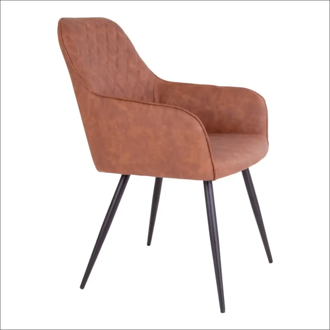 Valgomojo kėdė iš PU vintažinės rudos spalvos su juodomis kojelėmis RD014 - €116 Save 15% 100-200, Dining chairs,