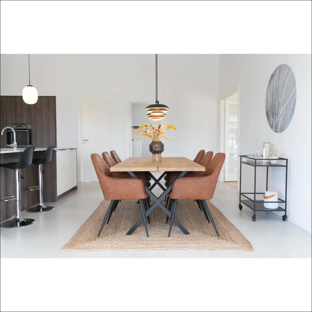 Valgomojo kėdė iš PU vintažinės rudos spalvos su juodomis kojelėmis RD014 - €116 Save 15% 100-200, Dining chairs,