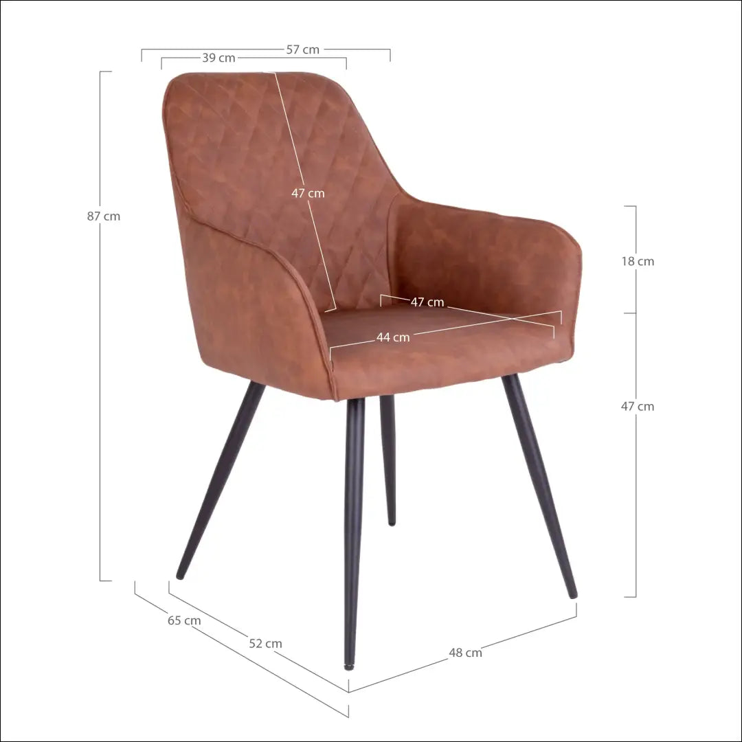 Valgomojo kėdė iš PU vintažinės rudos spalvos su juodomis kojelėmis RD014 - €116 Save 15% 100-200, Dining chairs,