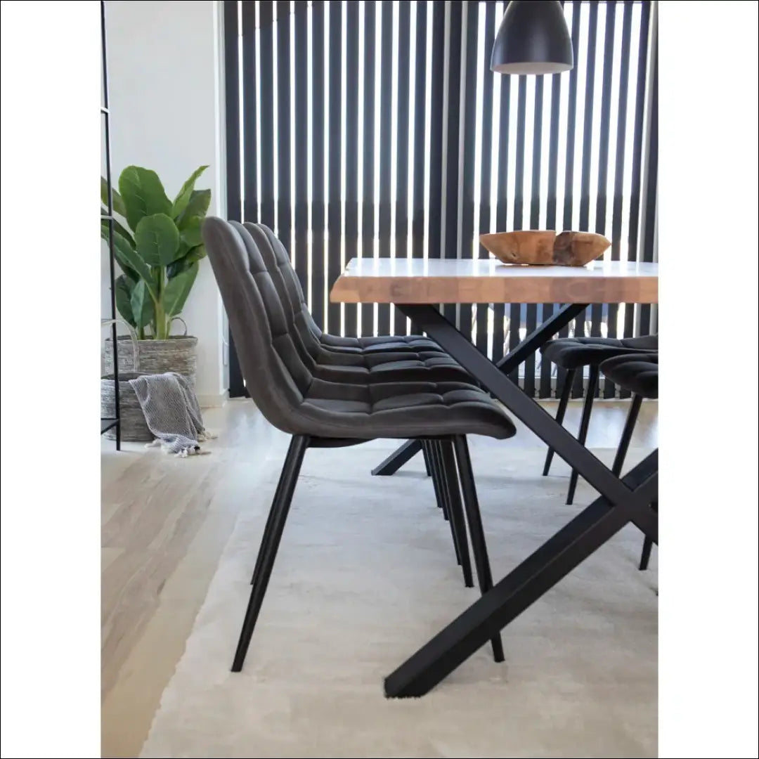Valgomojo kėdė mikropluošto tamsiai pilka juodos kojelės RD027 - €87 Save 15% 50-100, __label:Pristatymas 5-14 d.d.,