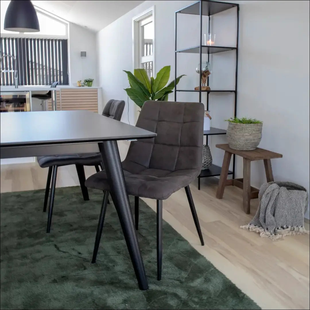 Valgomojo kėdė mikropluošto tamsiai pilka juodos kojelės RD027 - €87 Save 15% 50-100, __label:Pristatymas 5-14 d.d.,