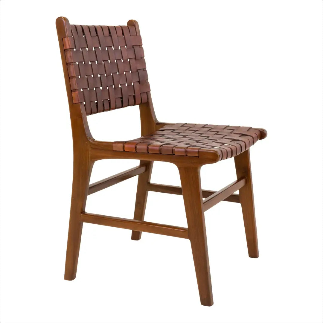 Valgomojo kėdė odinė ruda tikmedžio kojos RD079 - €315 Save 15% Dining chairs, nordic, Ruda, under-25, uzsakomi Virš