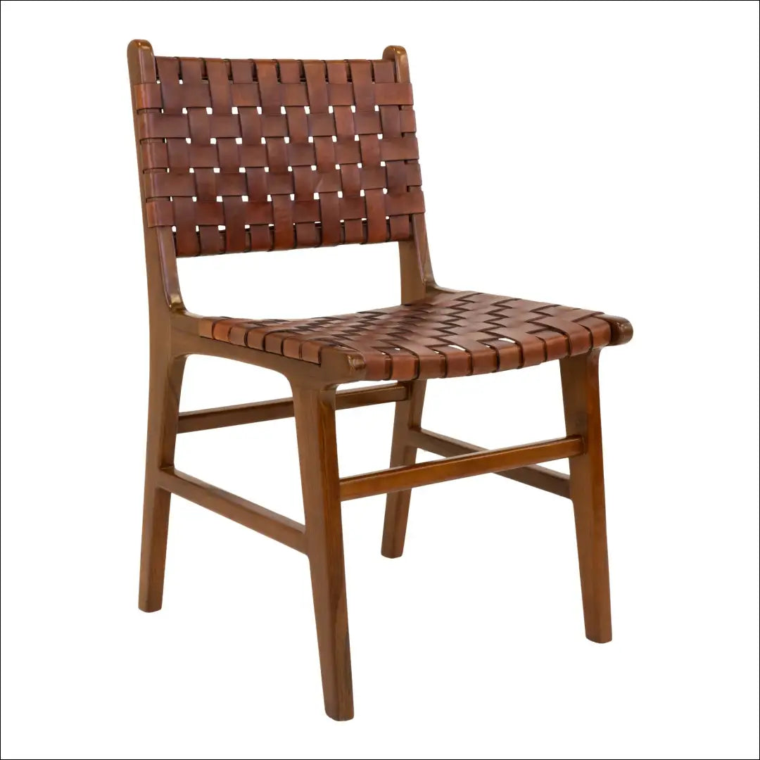 Valgomojo kėdė odinė ruda tikmedžio kojos RD079 - €315 Save 15% Dining chairs, nordic, Ruda, under-25, uzsakomi Virš