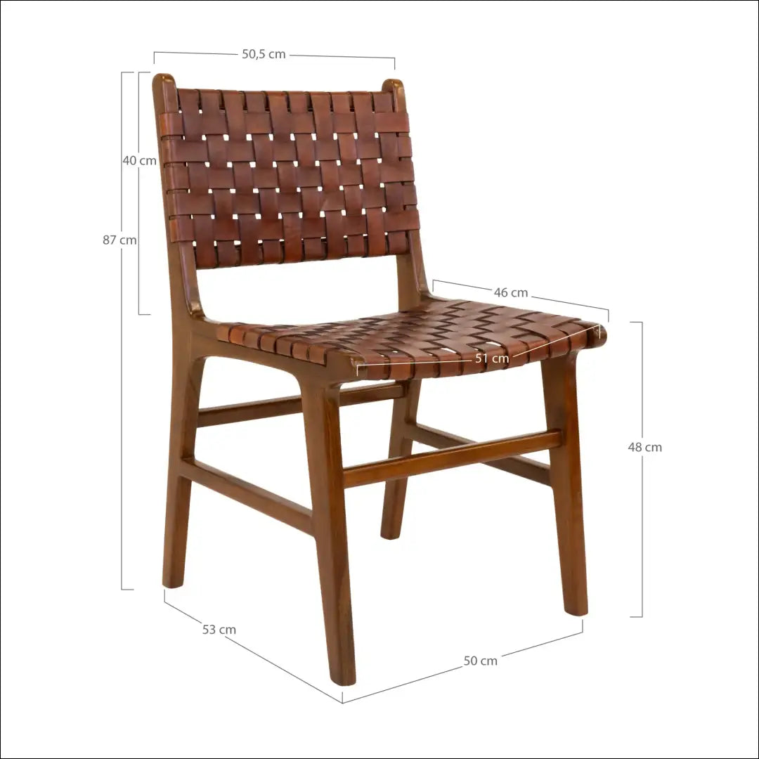 Valgomojo kėdė odinė ruda tikmedžio kojos RD079 - €315 Save 15% Dining chairs, nordic, Ruda, under-25, uzsakomi Virš
