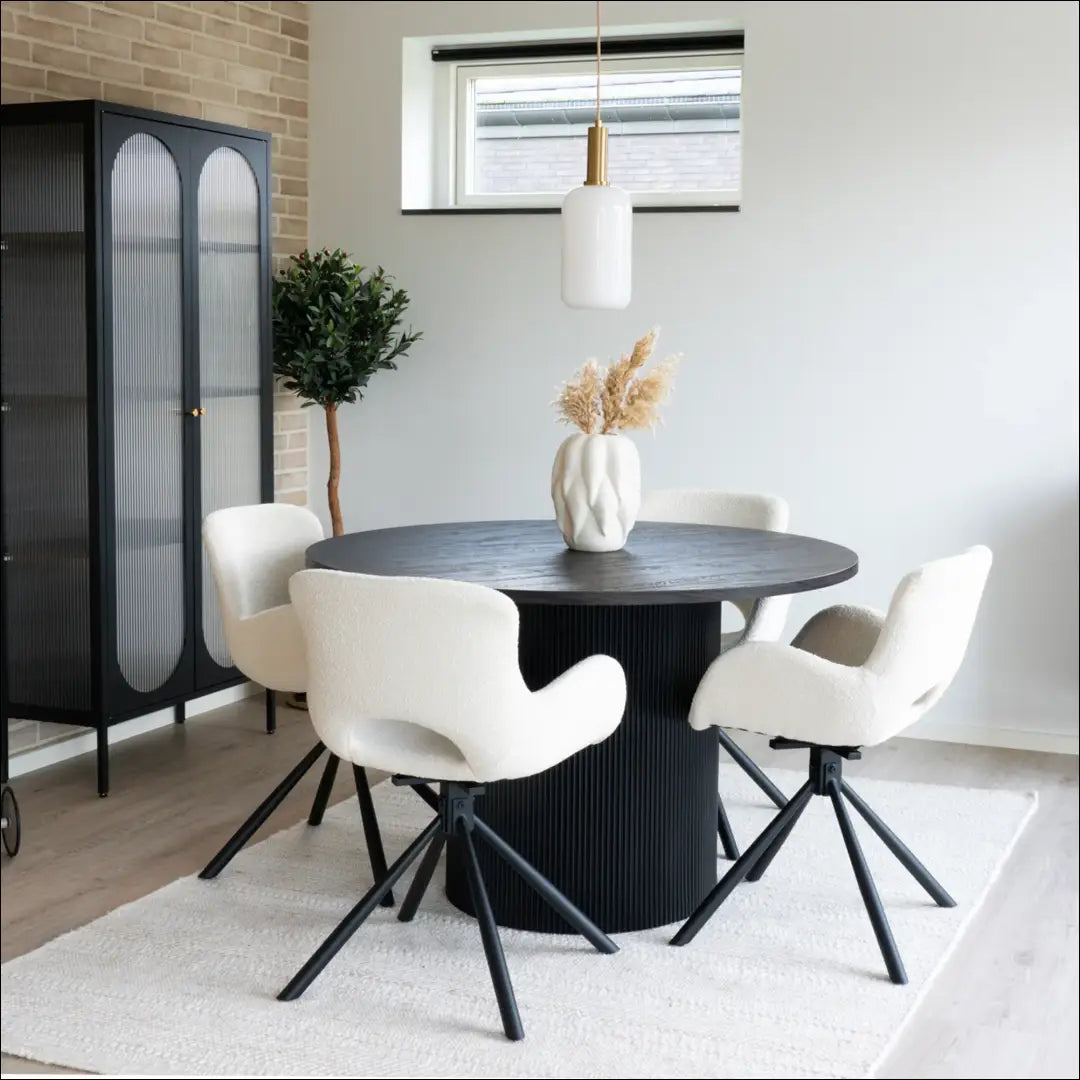 Valgomojo kėdė pasukama buklė rašto balkšva RD023 - €131 Save 15% 100-200, __label:Pristatymas 5-14 d.d., Balkšva,