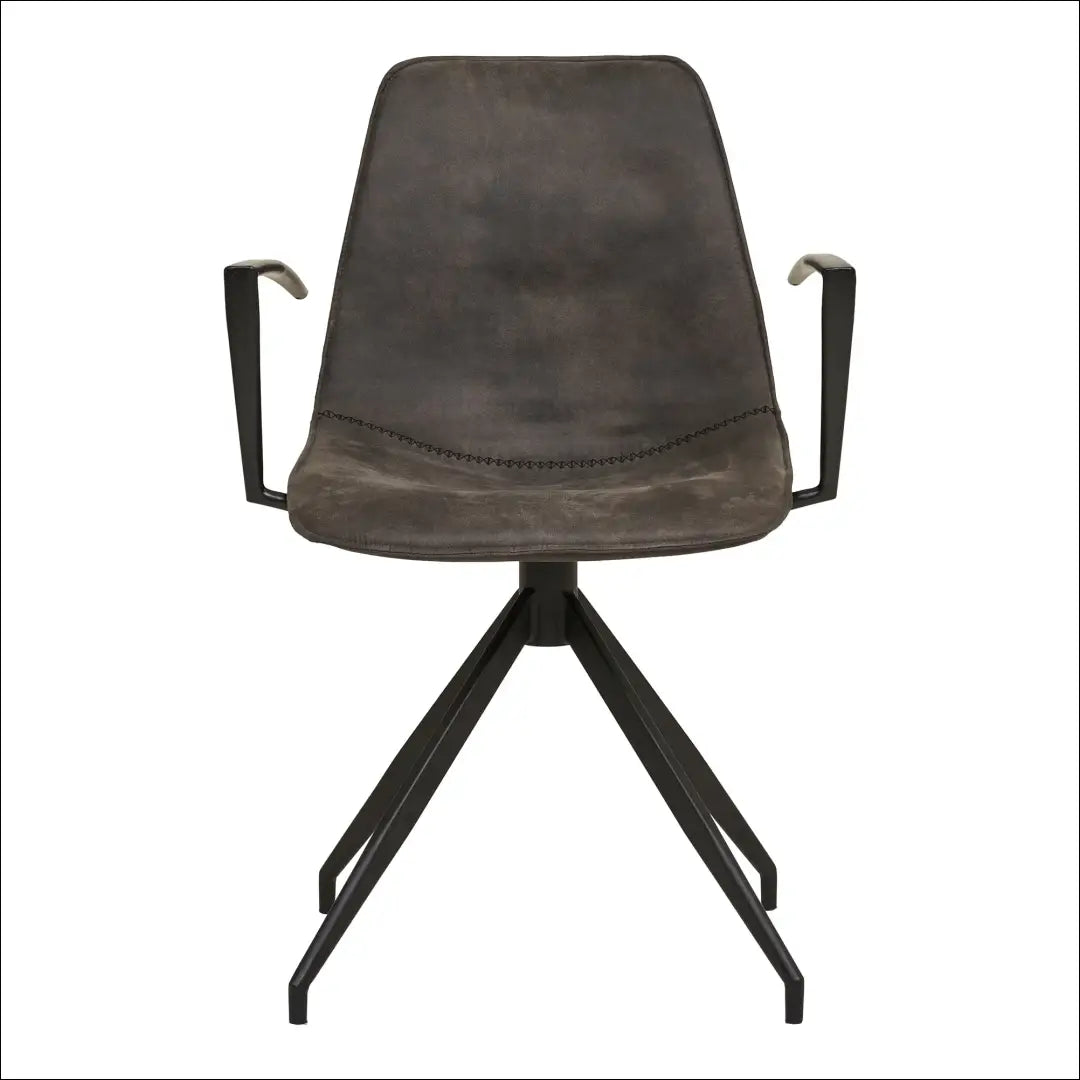 Valgomojo kėdė pasukama su porankiu mikropluošto pilka juodomis kojelėmis RD043 - €167 Save 15% 100-200, Dining chairs,