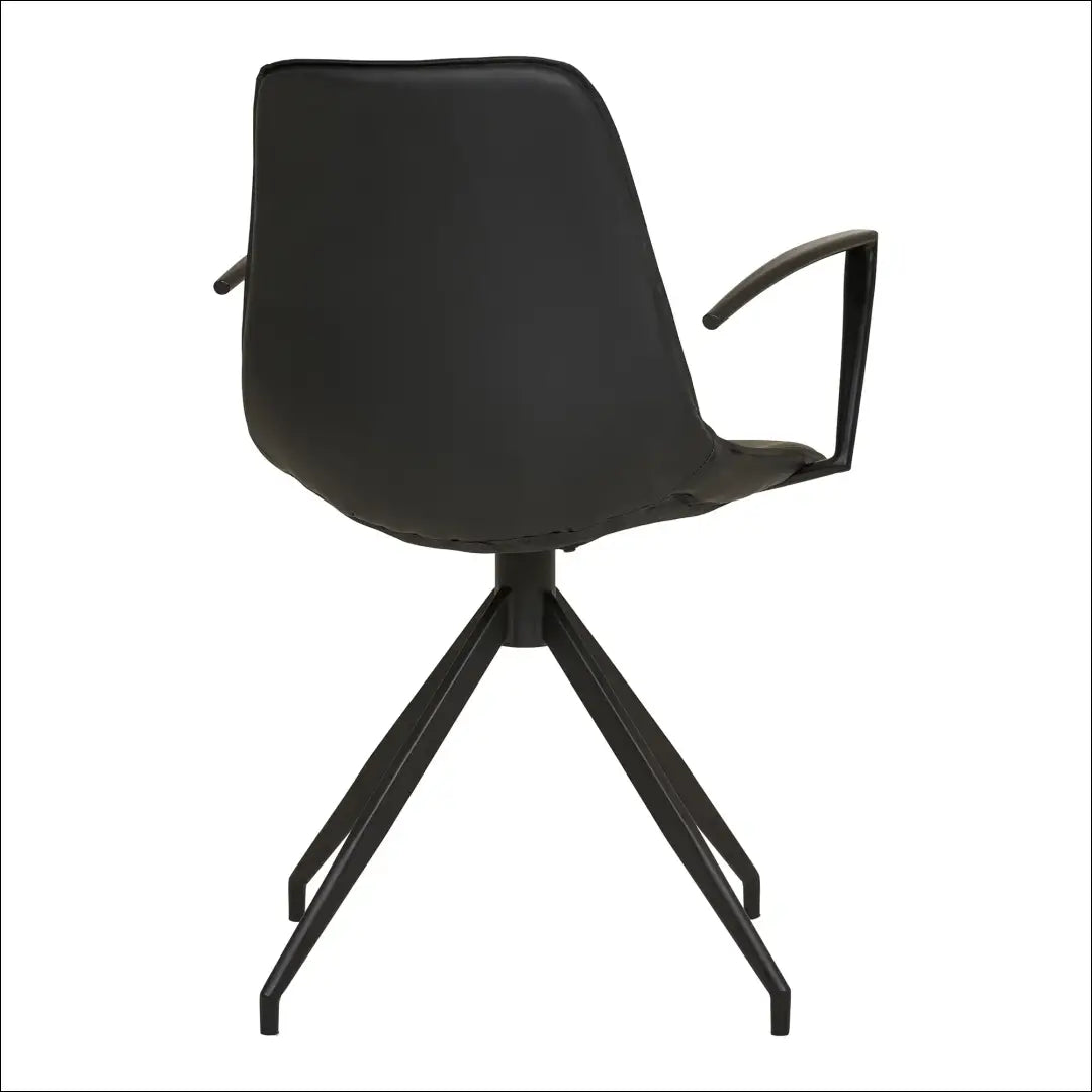Valgomojo kėdė pasukama su porankiu PU juoda juodomis kojelėmis RD041 - €167 Save 15% 100-200, Dining chairs, Juoda,