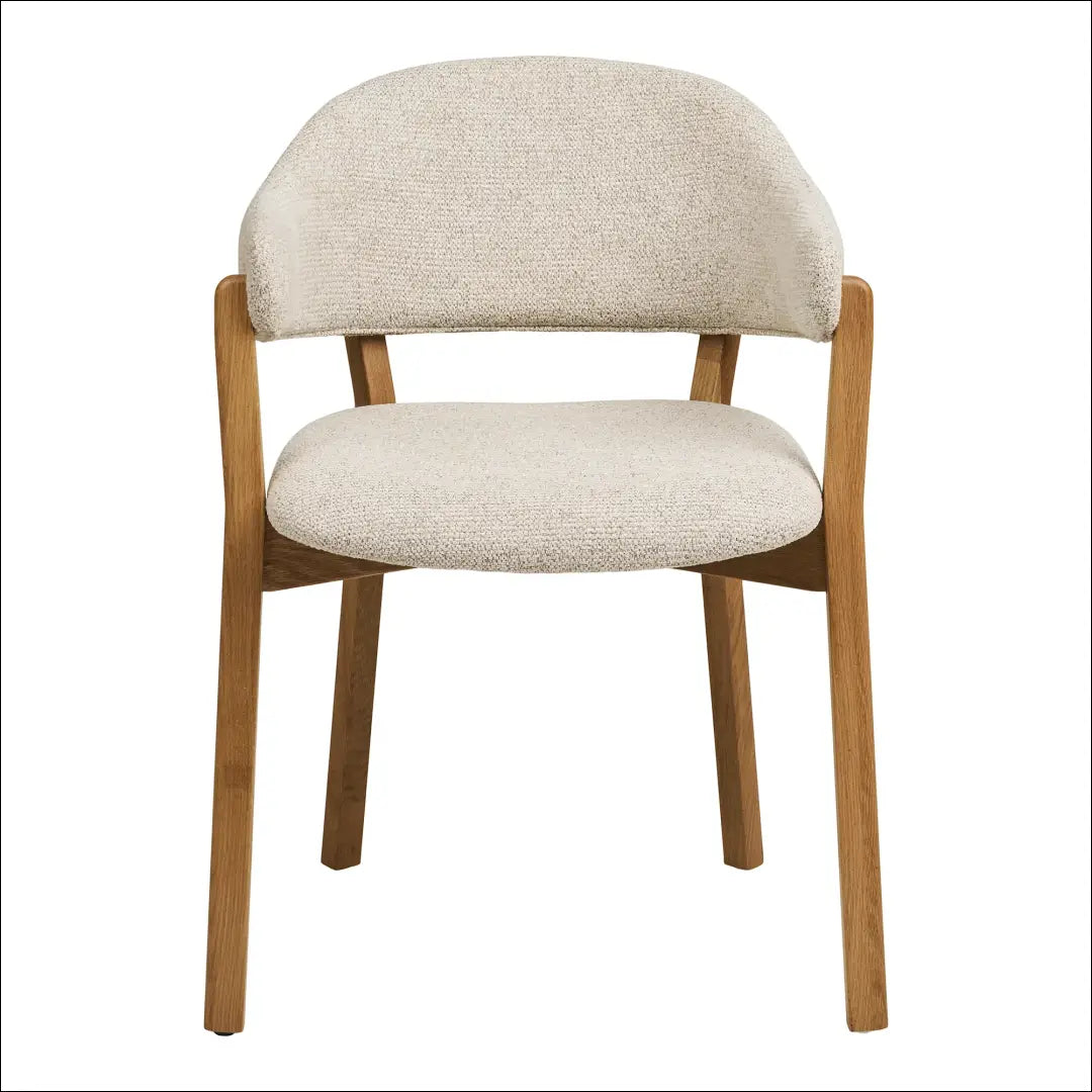 Valgomojo kėdė porankis ąžuolo medienos drožlių plokštė su audiniu smėlio spalvos RD096 - €307 Save 15% Dining chairs,
