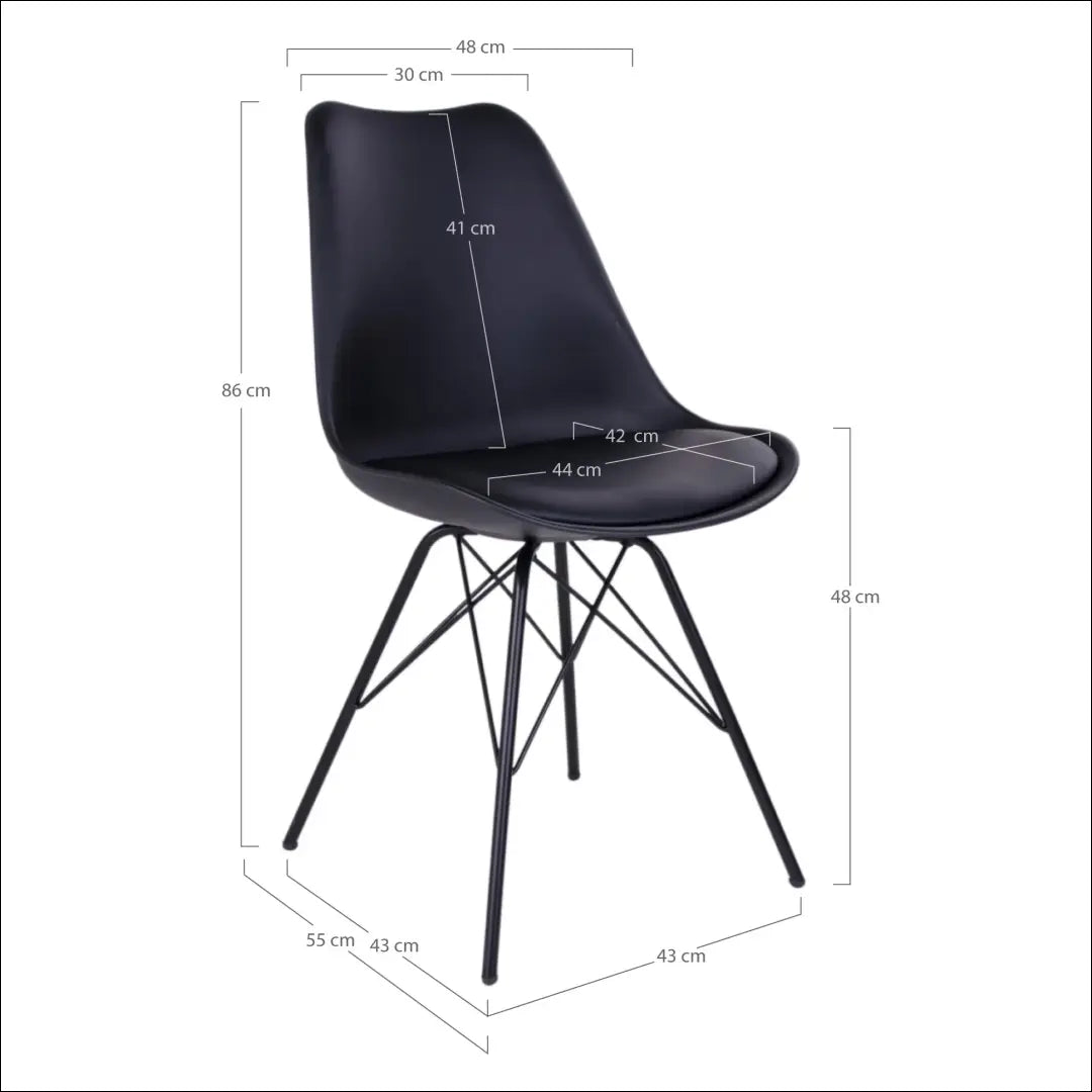Valgomojo kėdė PU oda juoda juodos kojelės RD001 - €60 Save 10% Dining chairs, Juoda, nordic, under-25, uzsakomi €50