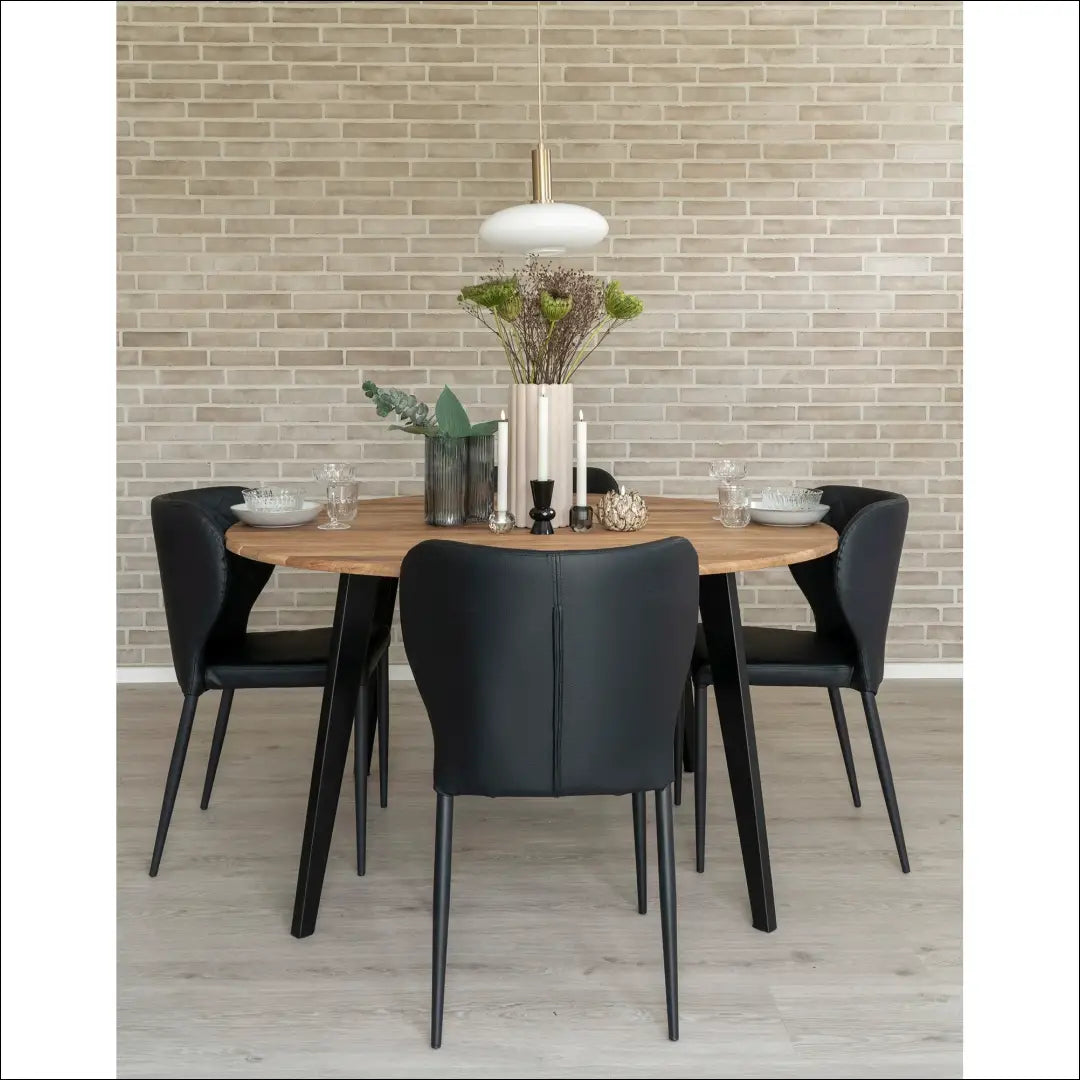 Valgomojo kėdė PU oda juoda juodos kojelės RD047 - €90 Save 15% 50-100, Dining chairs, Juoda, nordic, uzsakomi €50