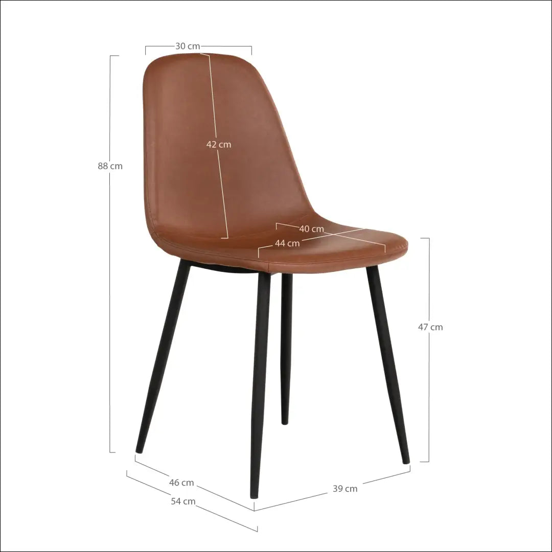 Valgomojo kėdė PU oda šviesiai ruda juodos kojelės RD005 - €70 Save 15% 50-100, Dining chairs, nordic, Ruda, uzsakomi