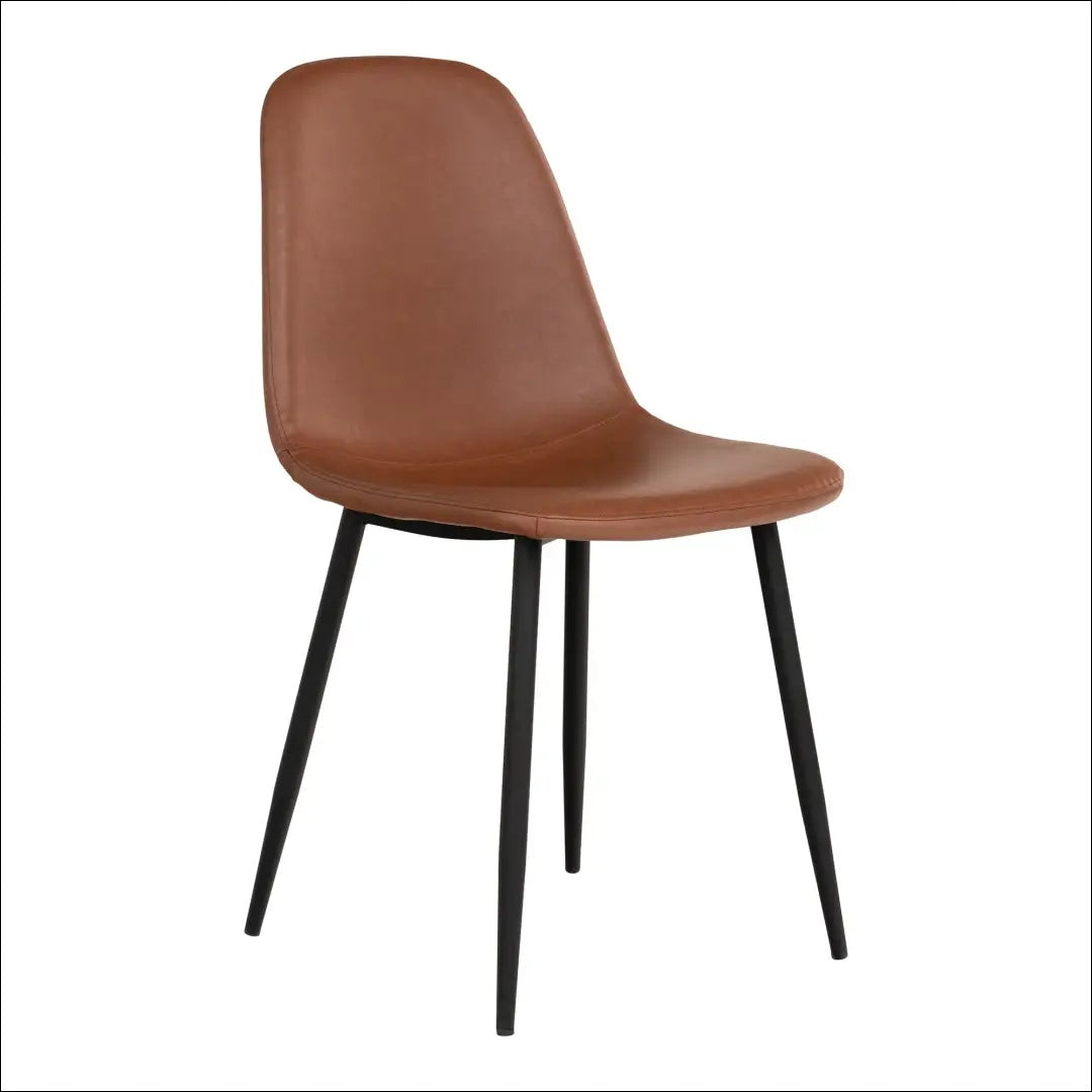 Valgomojo kėdė PU oda šviesiai ruda juodos kojelės RD005 - €70 Save 15% 50-100, Dining chairs, nordic, Ruda, uzsakomi