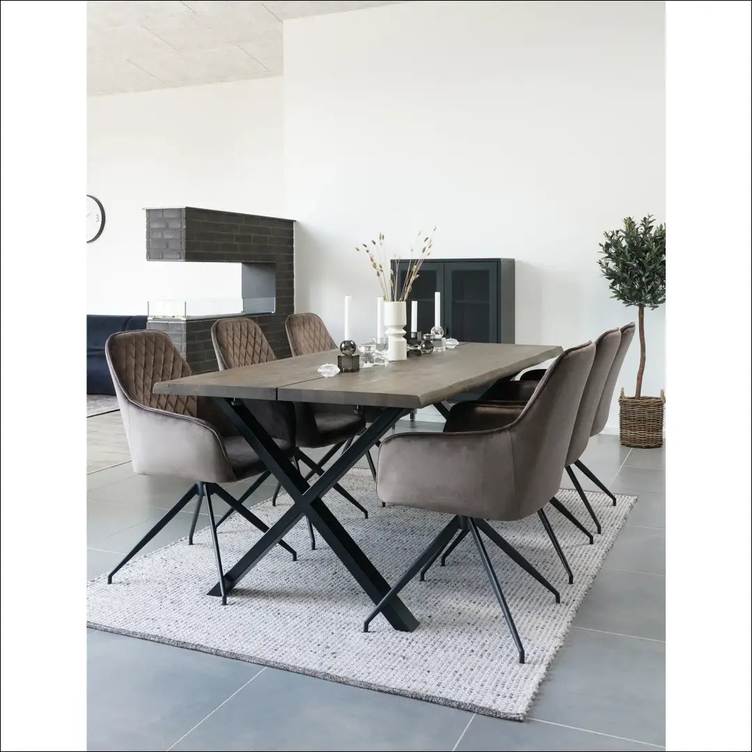 Valgomojo kėdė su pasukama rankena aksomas grybo formos juodos kojelės RD022 - €160 Save 15% 100-200,