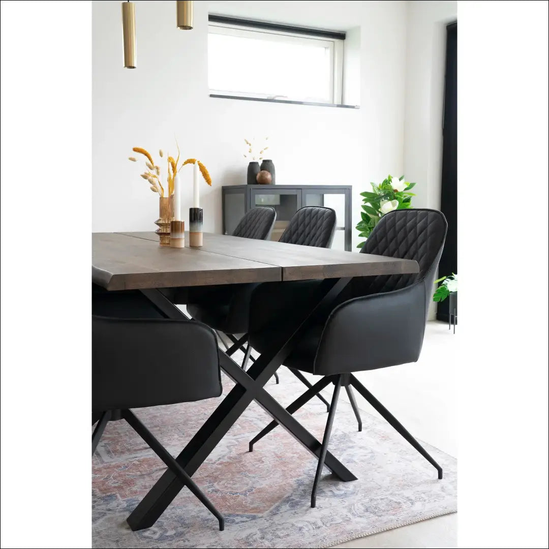 Valgomojo kėdė su pasukama rankena PU oda juoda juodos kojelės RD021 - €160 Save 15% 100-200, __label:Pristatymas 5-14