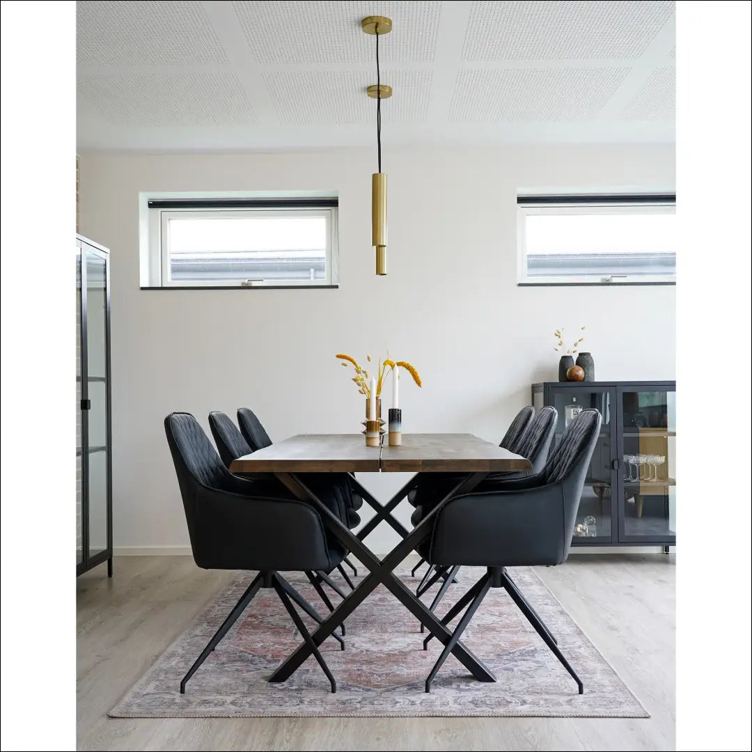 Valgomojo kėdė su pasukama rankena PU oda juoda juodos kojelės RD021 - €160 Save 15% 100-200, __label:Pristatymas 5-14