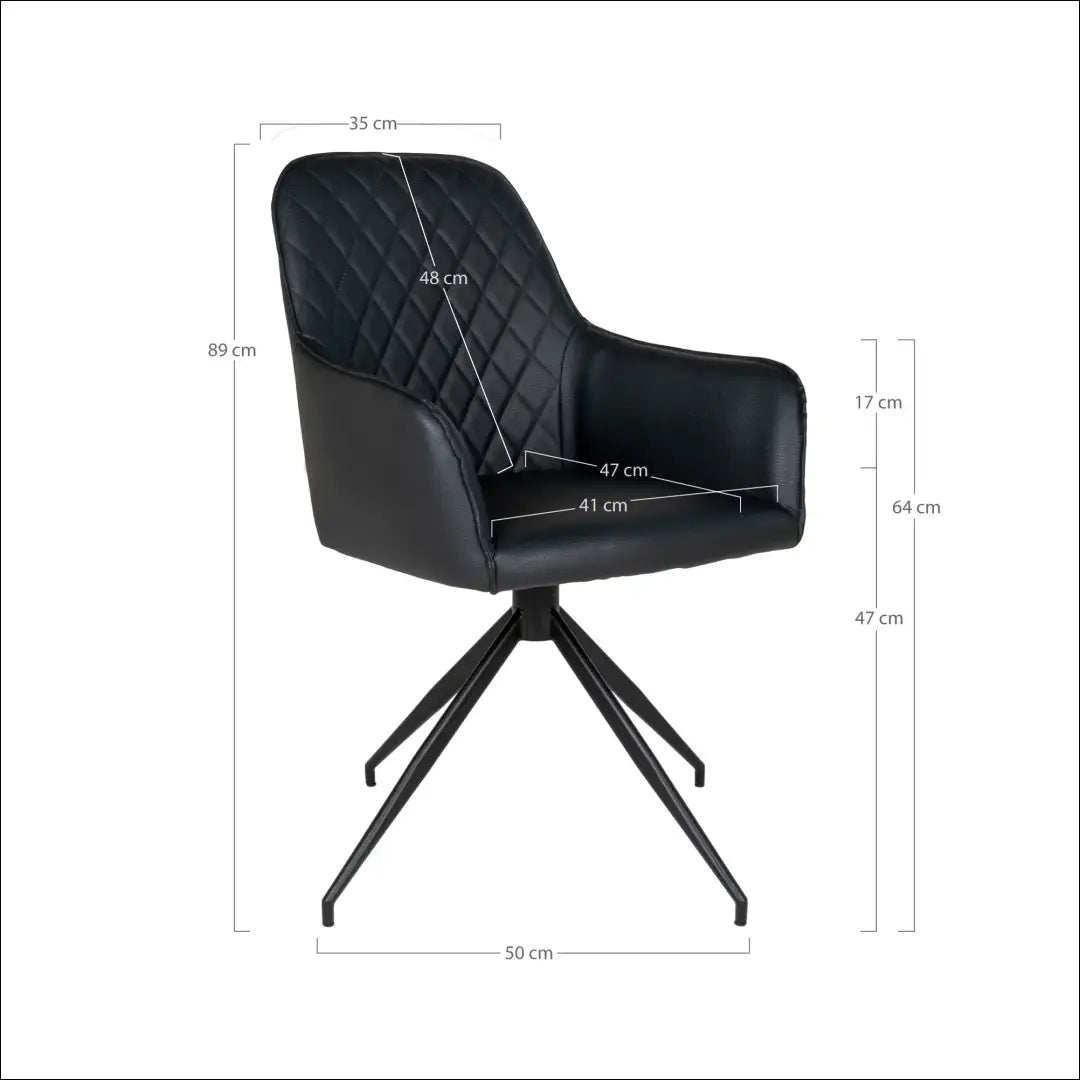Valgomojo kėdė su pasukama rankena PU oda juoda juodos kojelės RD021 - €160 Save 15% 100-200, __label:Pristatymas 5-14