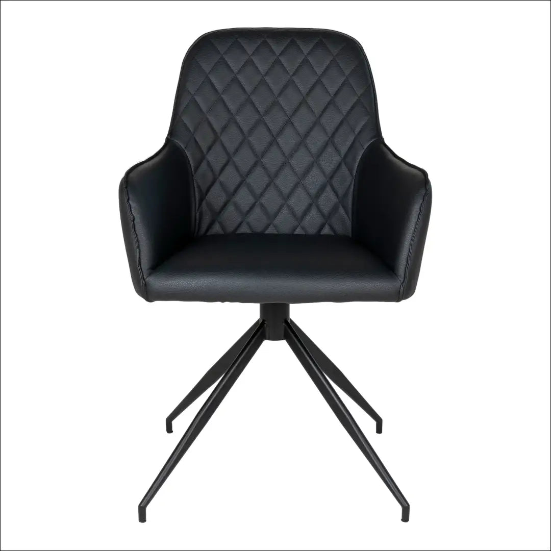 Valgomojo kėdė su pasukama rankena PU oda juoda juodos kojelės RD021 - €160 Save 15% 100-200, Dining chairs, Juoda,